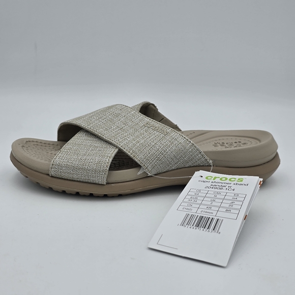 NWT Crocs Capri Shimmer XBand Slide Sandals,  Women's Size 4 - Picture 16 of 16